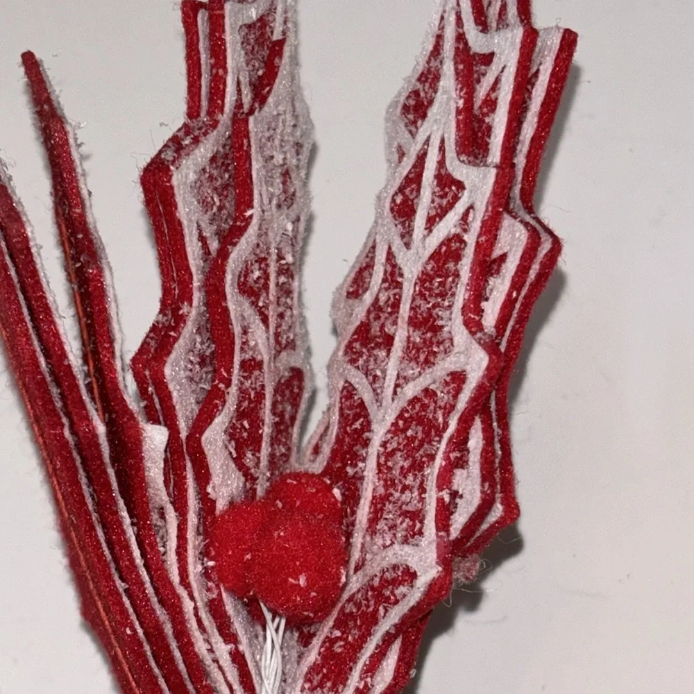 Red and White Christmas Tree Ornaments Candy Cane Sugar Christmas Theme NWOT